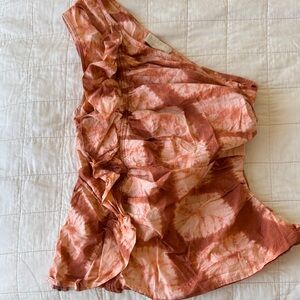 Ulla Johnson Pink and Orange Tie-Dye Tank Top